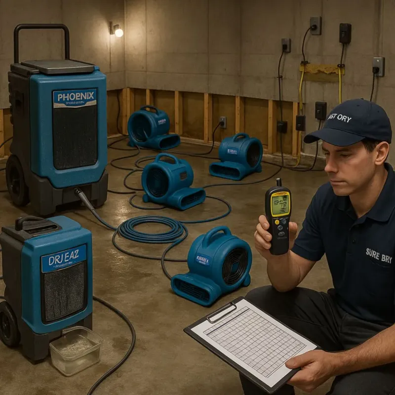 Structural Drying and Dehumidification process in Austell, GA